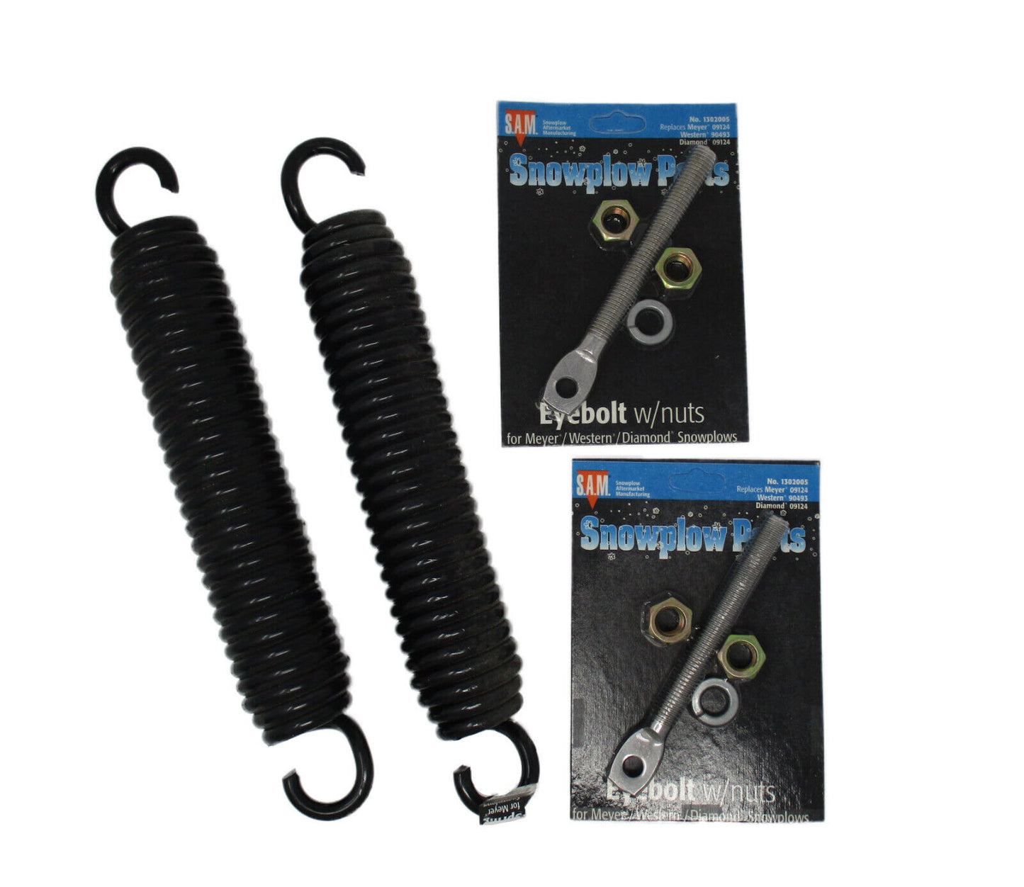 2 Snowplow Trip Springs and 2 Eyebolt with Nuts - 1302005(2), 1302010(2)