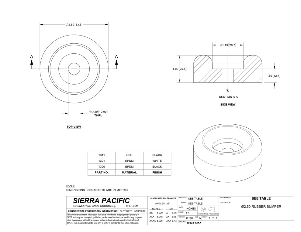 2.5" Rubber Bumper - B-1
