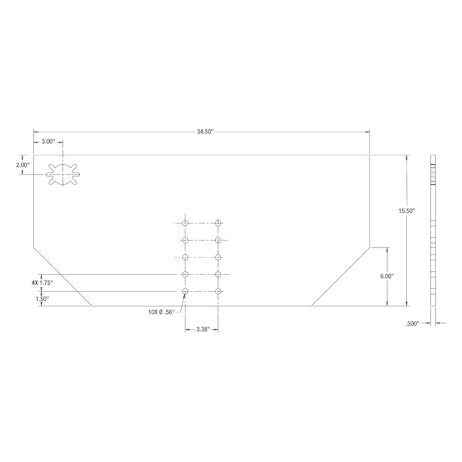Fabricator's Hitch Plate, 1/2" Thick - 1809040