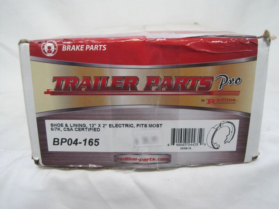 Trailer Parts Pro Axle, Brake, Shoe & Lining, 12" x 2" 7K, Dexter -  BP04-165 *** FREE SHIPPING ***