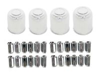 (4) 4.25" Pilot Trailer Chrome Wheel Center Caps & (24) 1/2"-20 Long Lug Nuts - 425EZ(4), 12CLN-L(24)