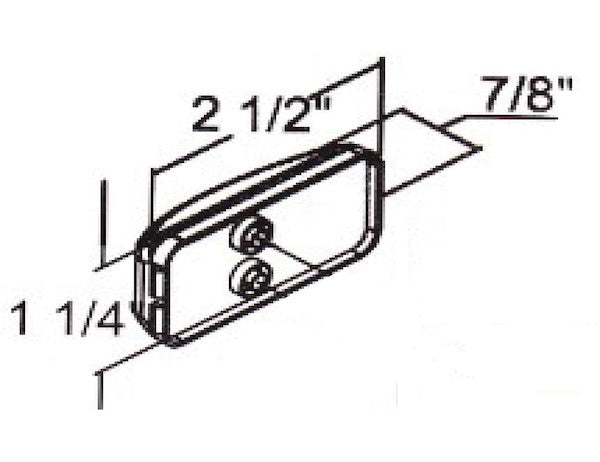 2.5 Inch Clear Surface Mount Marker Light With 3 LED's - 5622304