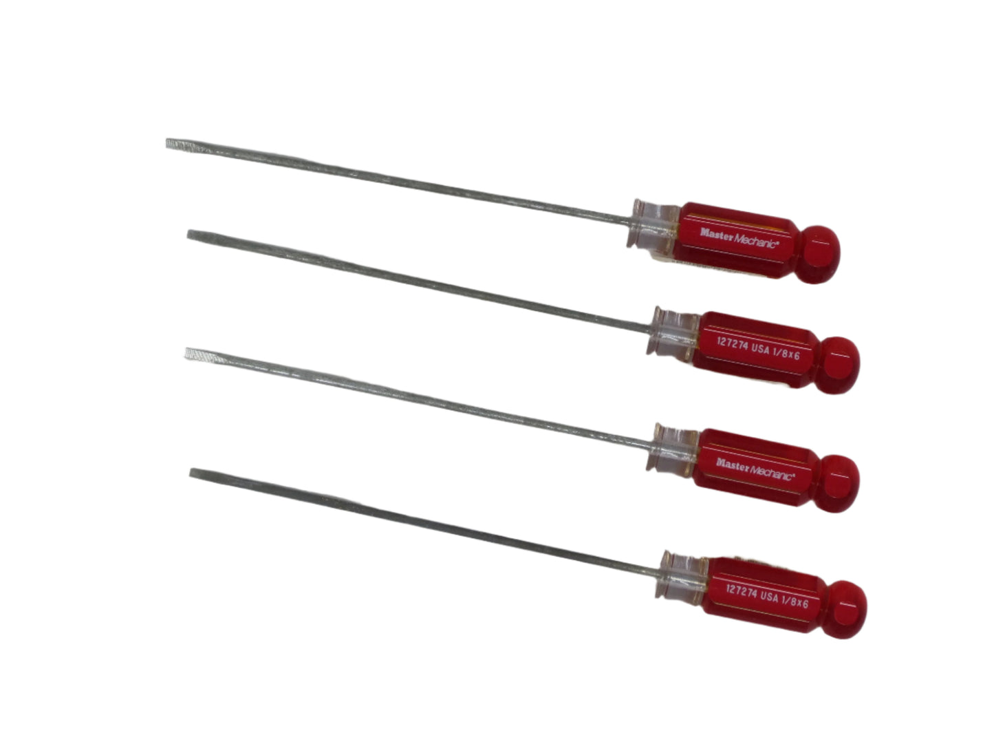 1/8" x 6" Master Mechanic Flat Screwdriver - 4 Pack- 127274