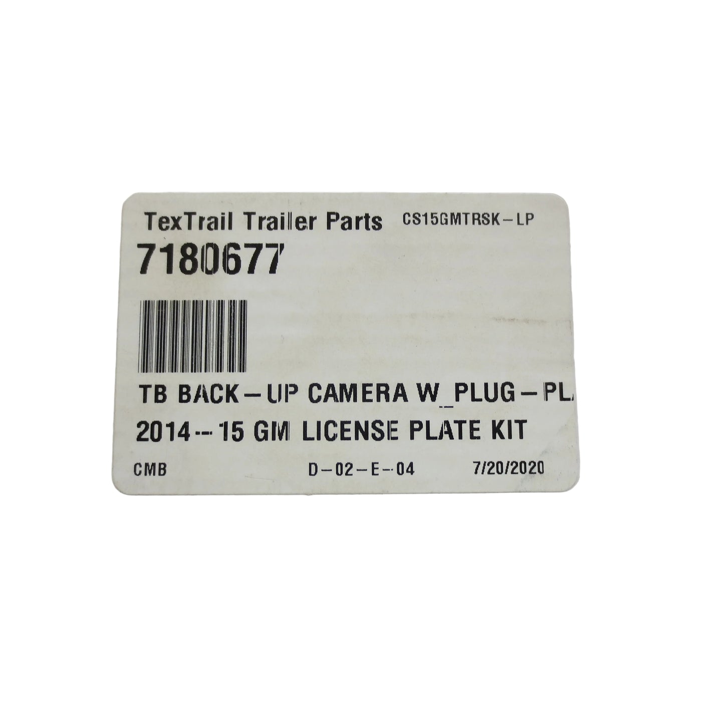 2014-2015 GM Backup License Plate Camera Kit - 7180677