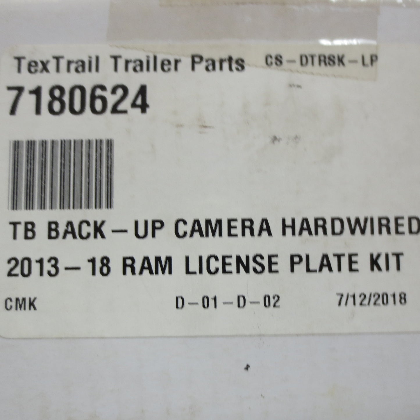 Label with part# and description
