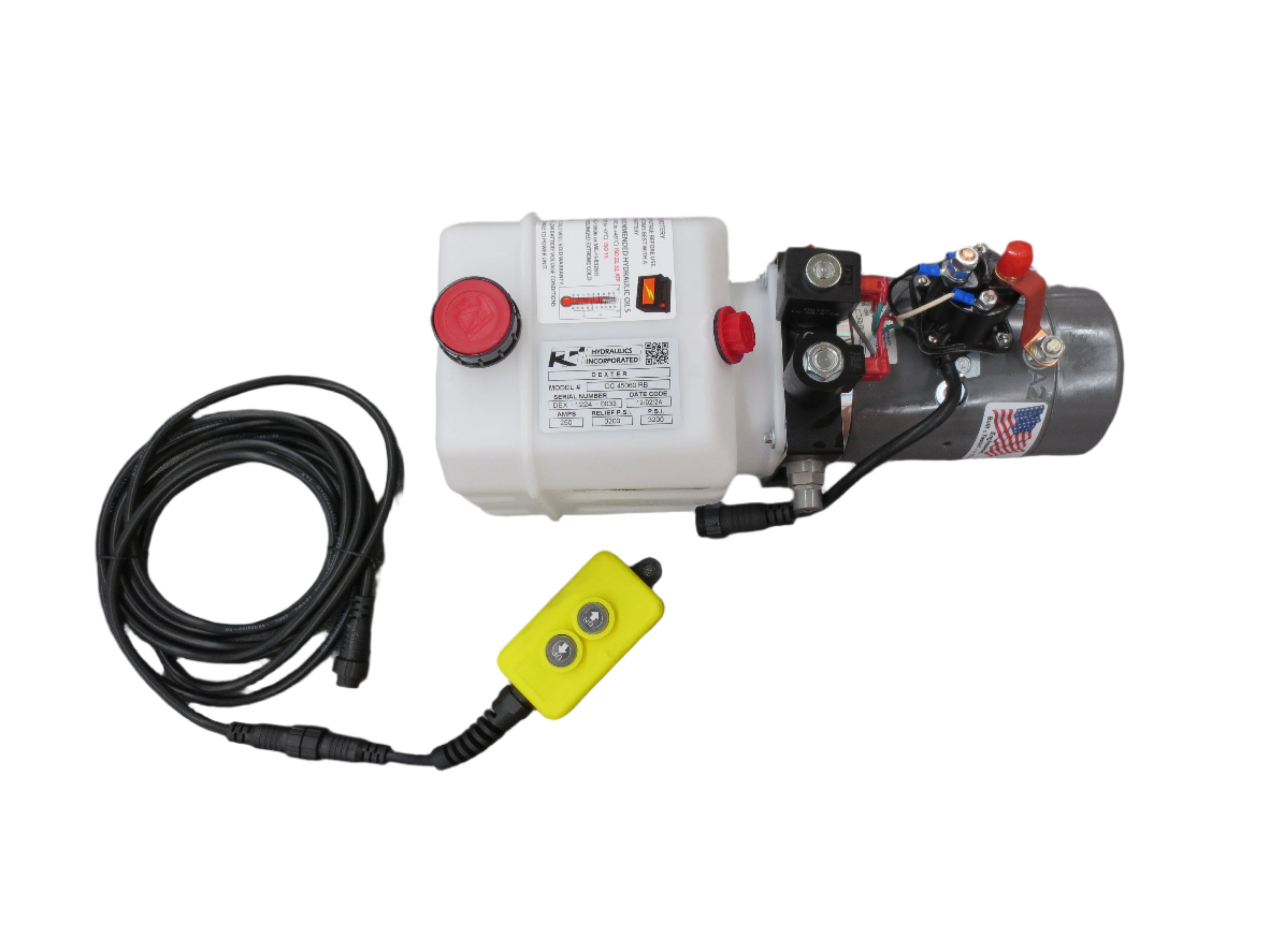 DC4442 12V Double Acting Hydraulic Pump – 3 Quart, 3200 PSI, Power Up/Down – Great For Dump Trailers & Lifts