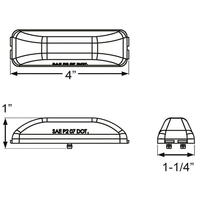 Red Clearance / Marker Light, Thinline, MCL-61RBK