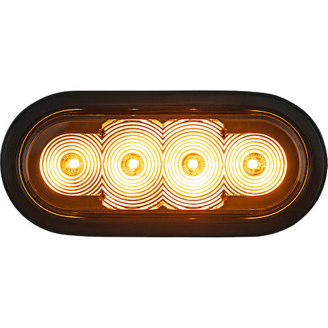 6 Inch Amber Strobe light with grommet  - SL62AO