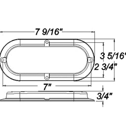 Clear 6" Oval LED Trailer Light BUL-78CB