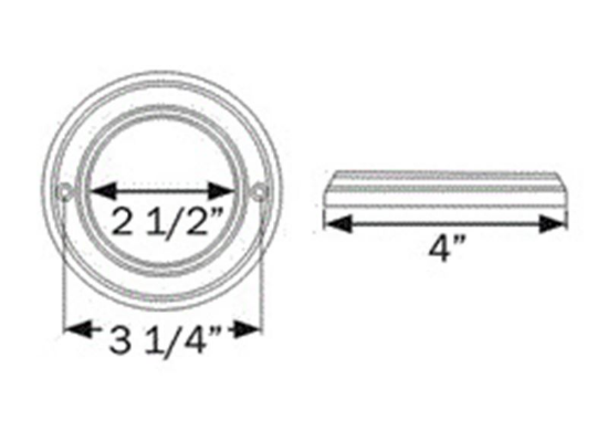 Chrome Bezel 2.5" Round A57CB