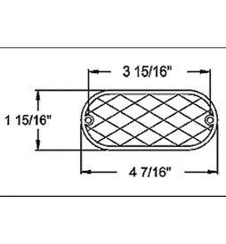 Amber Oblong Trailer Reflector, 4 3/8" x 1 7/8" - B480A