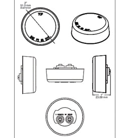 Amber Round Trailer Light MCL-56AB