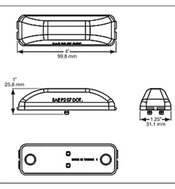 Amber Clearance / Marker Light Thinline MCL-61AB