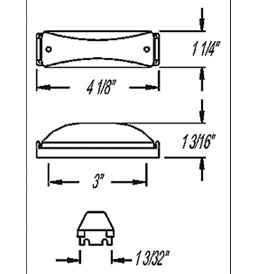 Amber Clearance / Marker Trailer Light Thin Line, 2 Bulb MC-67AB