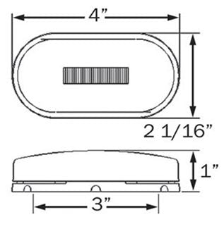 Red Oval Clearance / Marker Light, LED, MCL-31RB