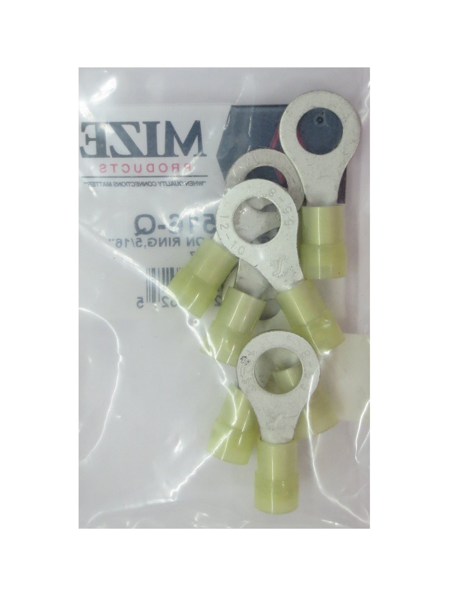 12-10 GA Yellow Nylon Ring Terminal 5/16", NRY516-Q