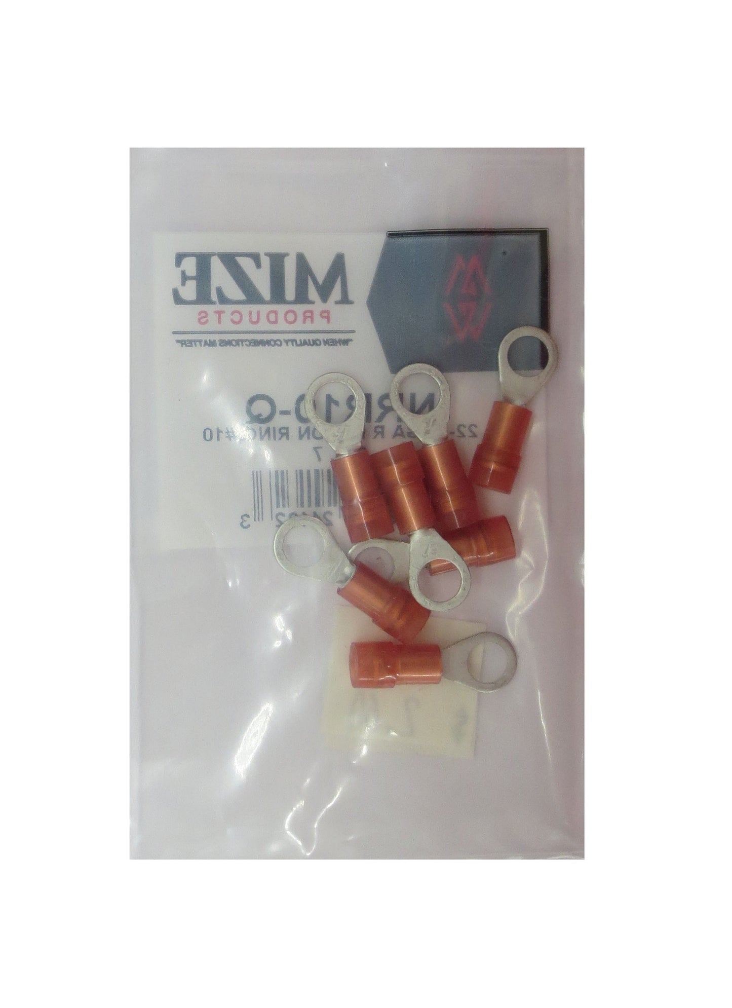 22-16 GA Red Nylon Ring Terminal, #10, NRR10-Q