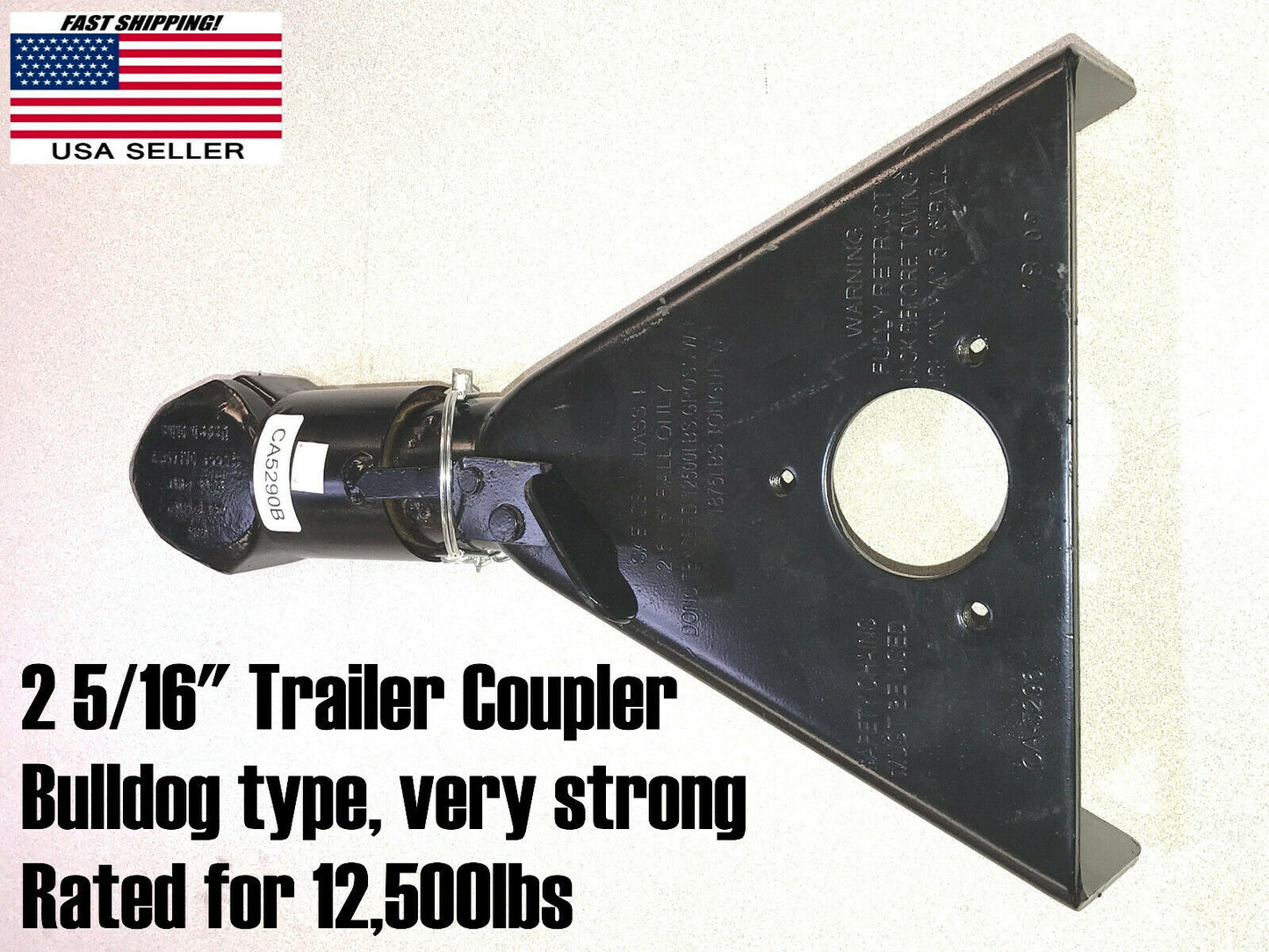 RAM 2 5/16" Trailer Coupler A Frame Bulldog Style Coupler Weld-On 12,500# - CA5290B
