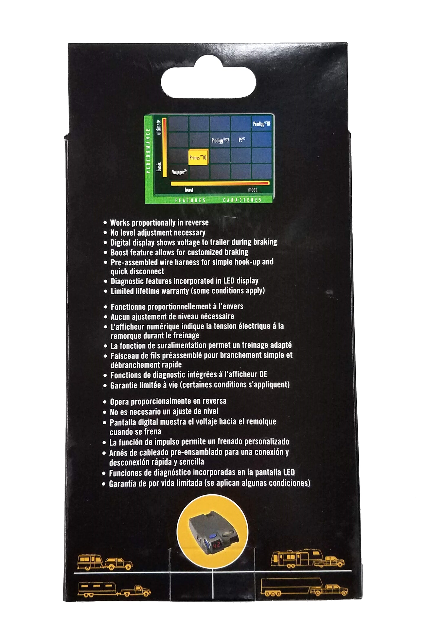 Tekonsha Primus™ IQ Electronic Brake Controllerl, for 1 to 3 Axle Trailers - 90160
