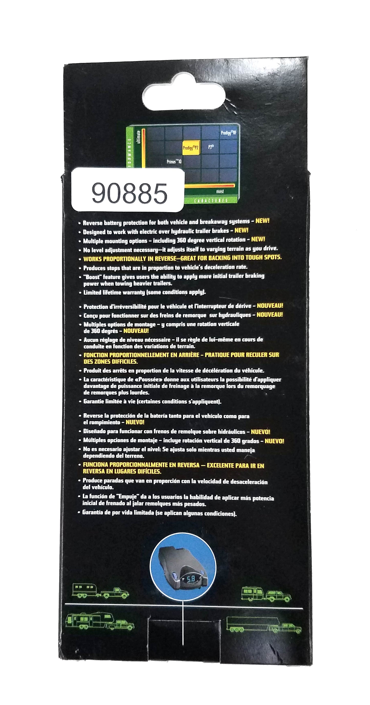 Tekonsha Prodigy® P2 Electronic Brake Control, for 1 to 4 Axle Trailers, 90885