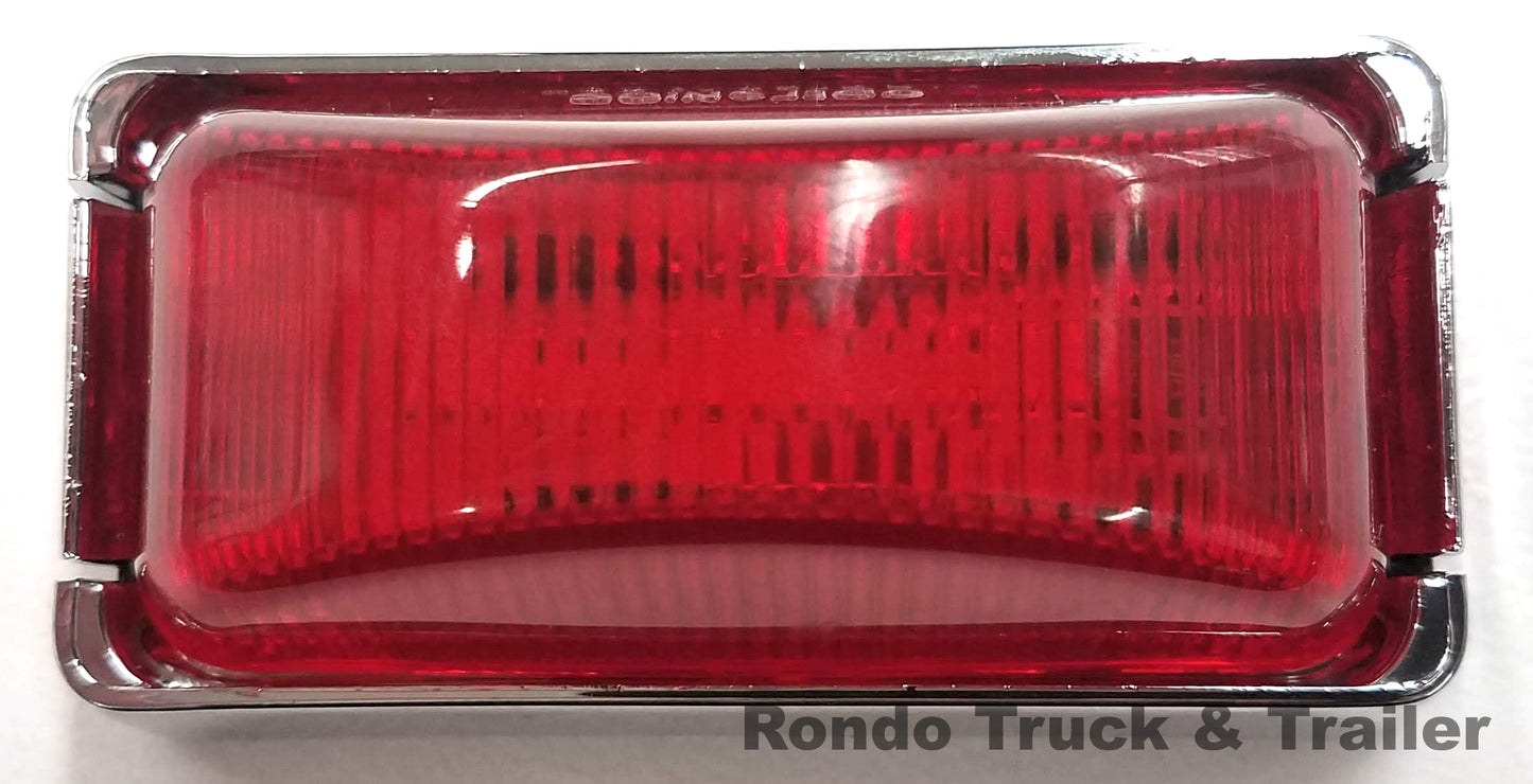Marker / Clearance Light with Chrome Base - Red - MCL-91RB