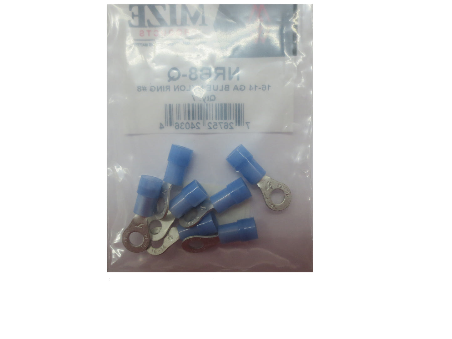 16-14 GA #8 Blue Nylon Ring Terminal NRB8-Q