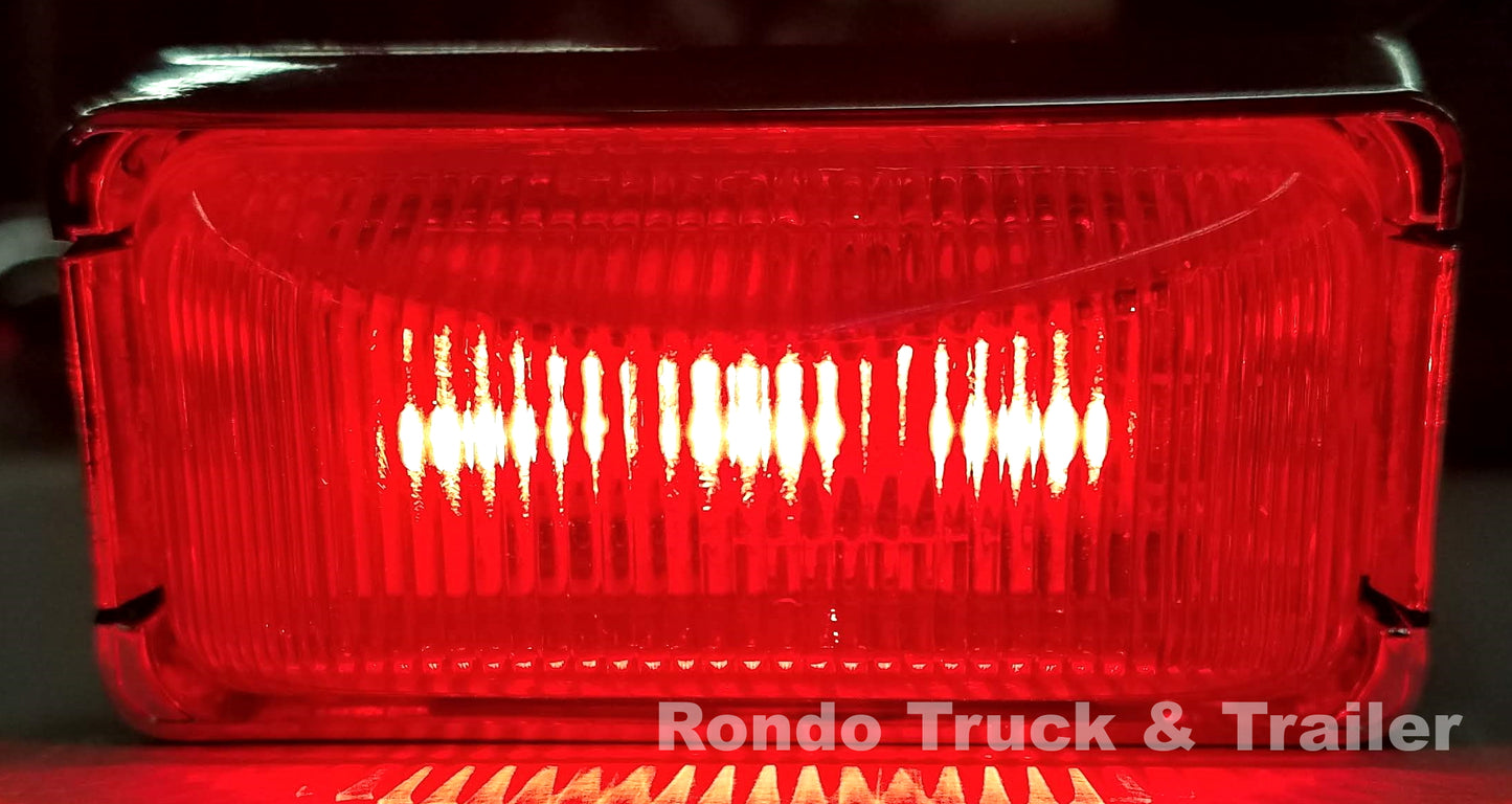 Marker / Clearance Light with Chrome Base - Red - MCL-91RB