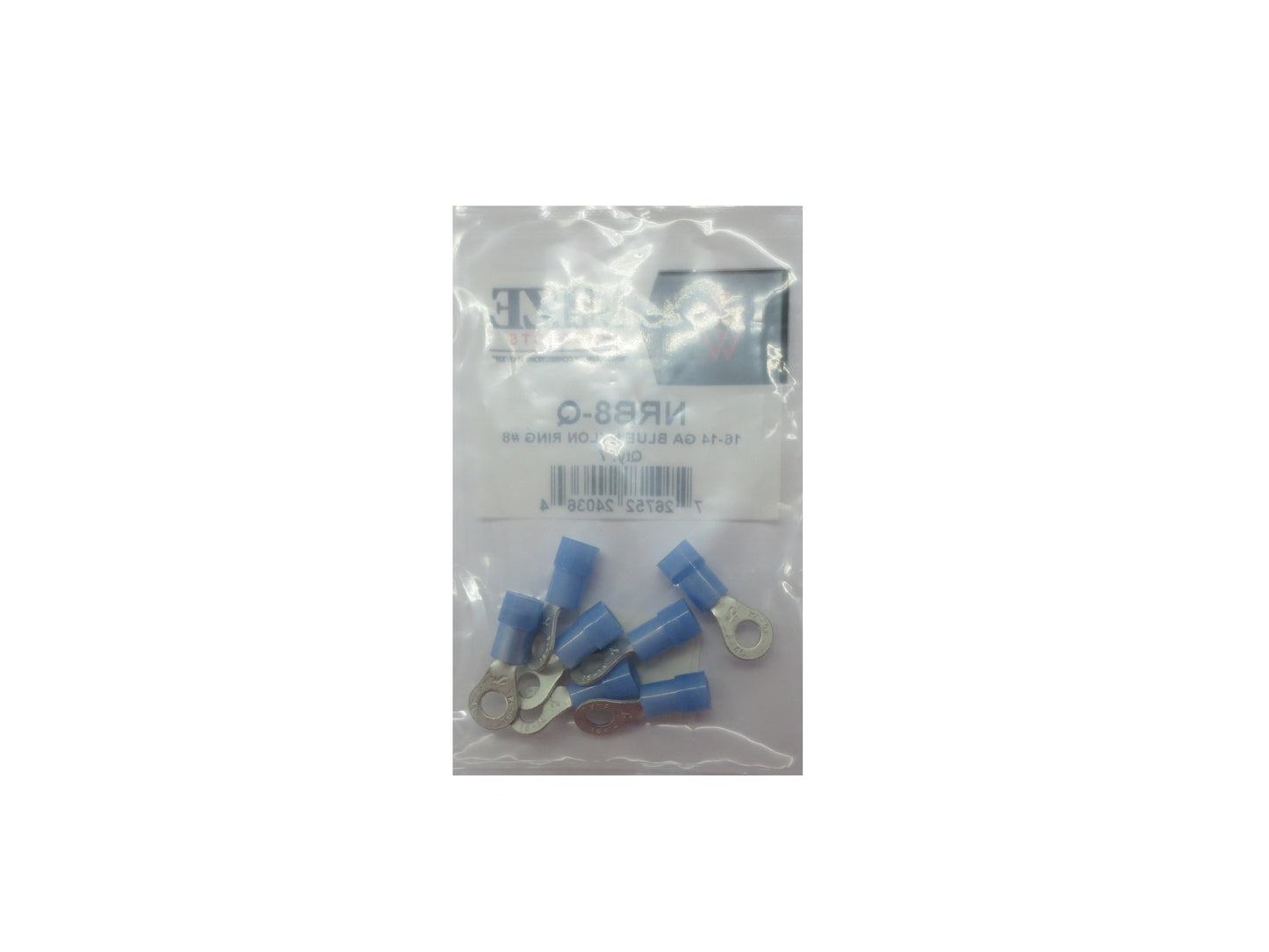 16-14 GA #8 Blue Nylon Ring Terminal NRB8-Q