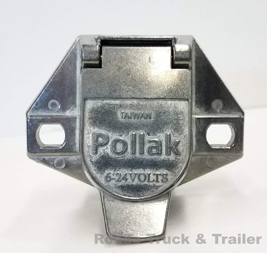 Pollak 7 Pin Round Trailer Socket, Vehicle Side 11-721E ***FREE SHIPPING ***