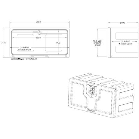 Underbody Polymer Toolbox, 36"x18"x18" - 1717105