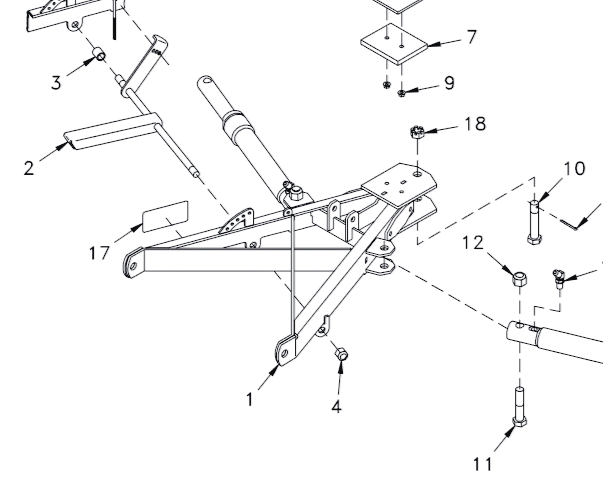 HINIKER Mid-Size Tilt Lift Homeowner SNOW PLOW A FRAME WELDMENT PUSH - 25011864