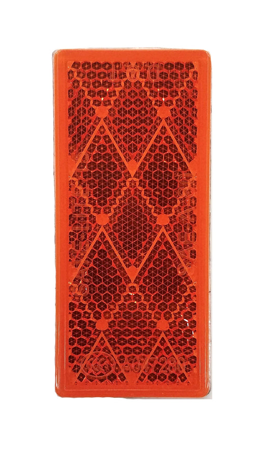 Rectangle Trailer Reflector, 1 3/8" x 3 1/8" Self-Adhesive, Amber B483A