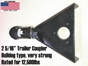 Ram 2 5/16" Trailer Coupler, Jack and Foot, 12,500#, Bulldog style - CA5290B, TJA2000B, 28270