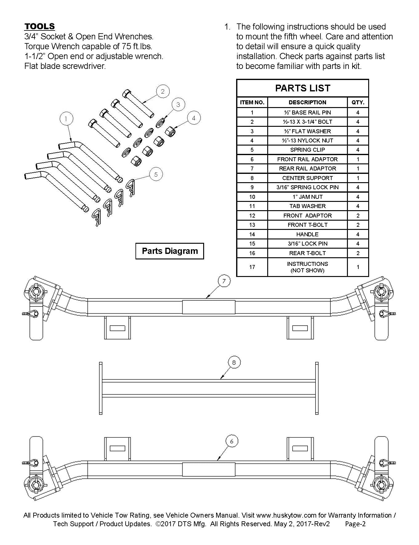 Husky Puck System 5th Wheel Adapter - 33009