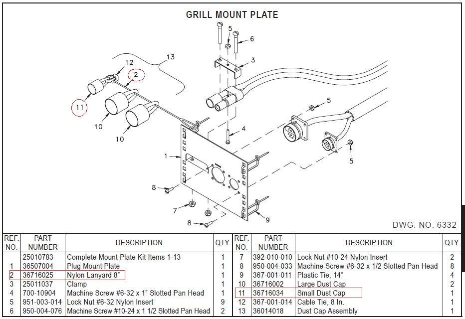 Hiniker Small Dust Cap & Lanyard - 36716034, 36716025 ***Free Shipping***