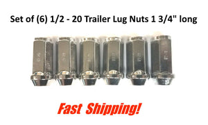 (4) 4.25" Pilot Trailer Chrome Wheel Center Caps & (24) 1/2"-20 Long Lug Nuts - 425EZ(4), 12CLN-L(24)