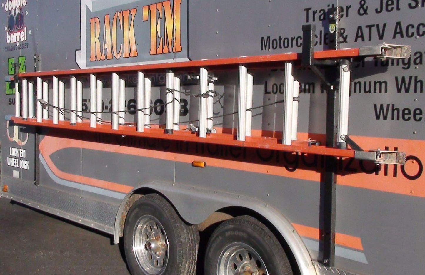 Pack'em Enclosed Trailer Exterior Wall Ladder Rack - PK-28WL/PK-BM