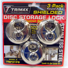 Load image into Gallery viewer, Disc Padlock, Trimax, 3 Pack TRP3170