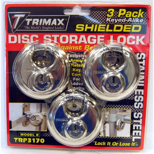 Disc Padlock, Trimax, 3 Pack TRP3170