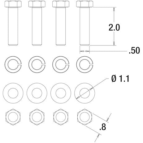 Pintle/ Combo Hitch Mounting Kit Coupler - 8520