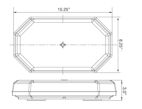 Amber LED Mini Light Bar, Octagonal 8891060