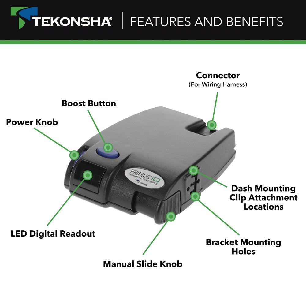 Tekonsha Primus™ IQ Electronic Brake Controller for 1 to 3 Axle Trailers - 90160