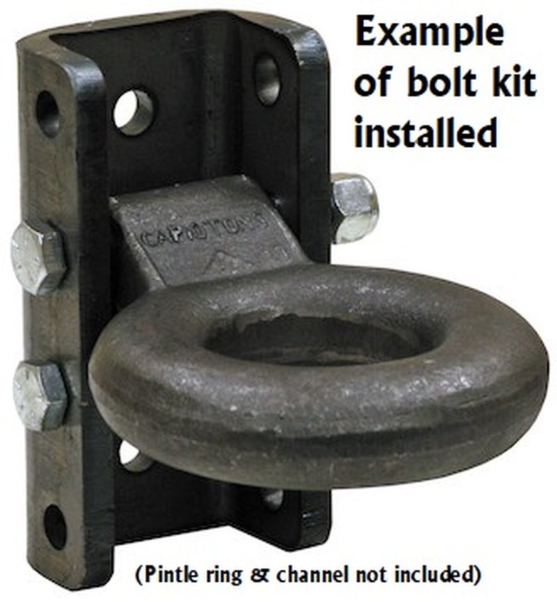 Eye Bolt Kit for Channel mount trailer adjustable coupler or pintle ring B9020