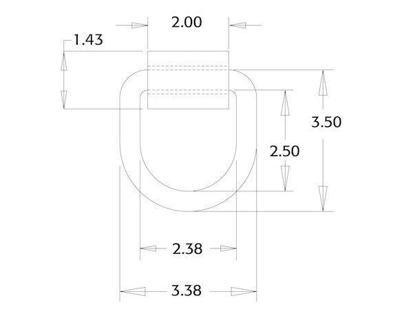 1/2" D-Ring & Weld-on bracket -  B38W