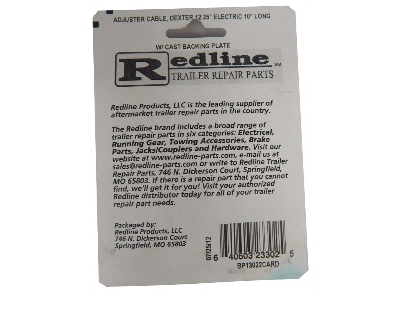 Brake Adjuster cable for 10K Dexter Electric Brake - BP13-022