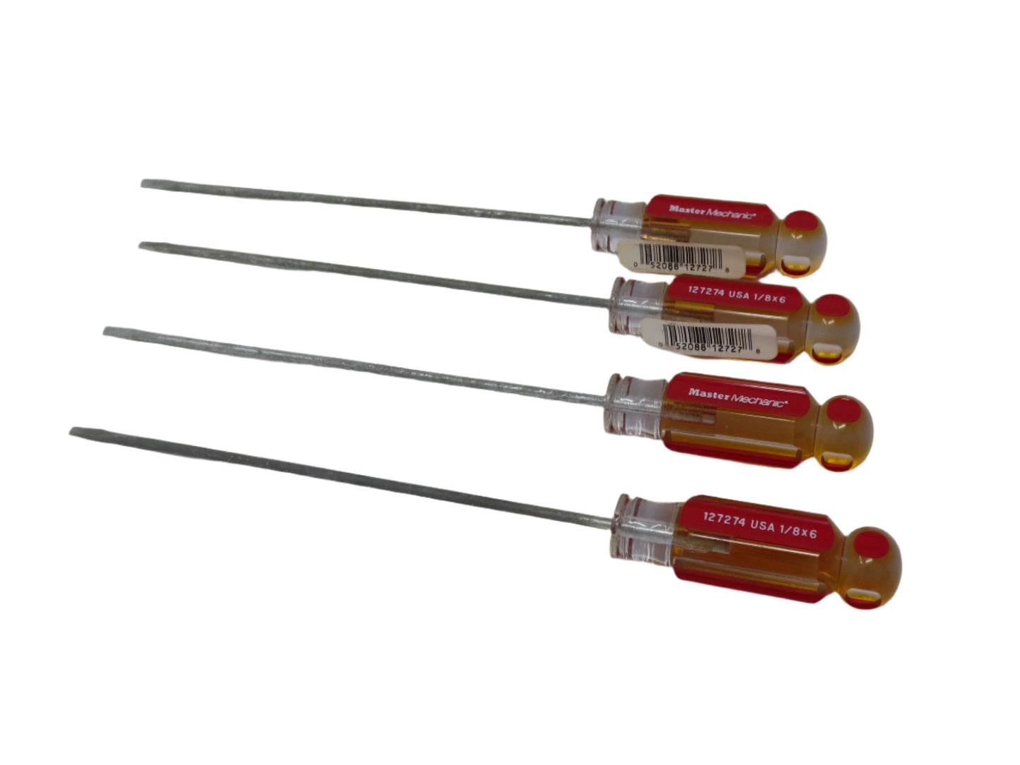 1/8" x 6"  Master Mechanic Flat Screwdriver - 4 Pack-  127274