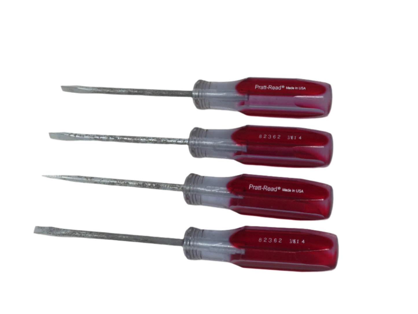 3/16" x 4"  Pratt-Read Flat Screwdriver - 4 Pack-  82362