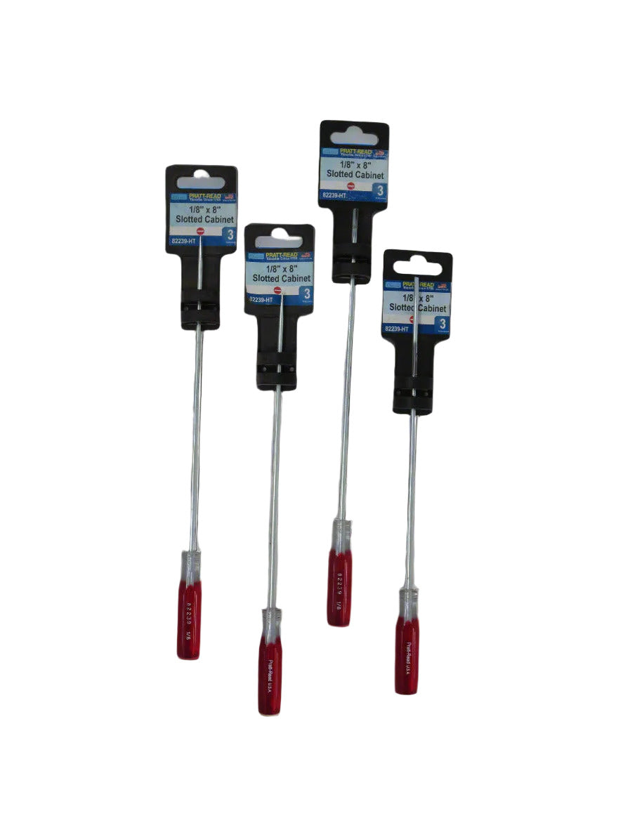 1/8" x 8"  Pratt-Read Flat Screwdriver - 4 Pack-  82239