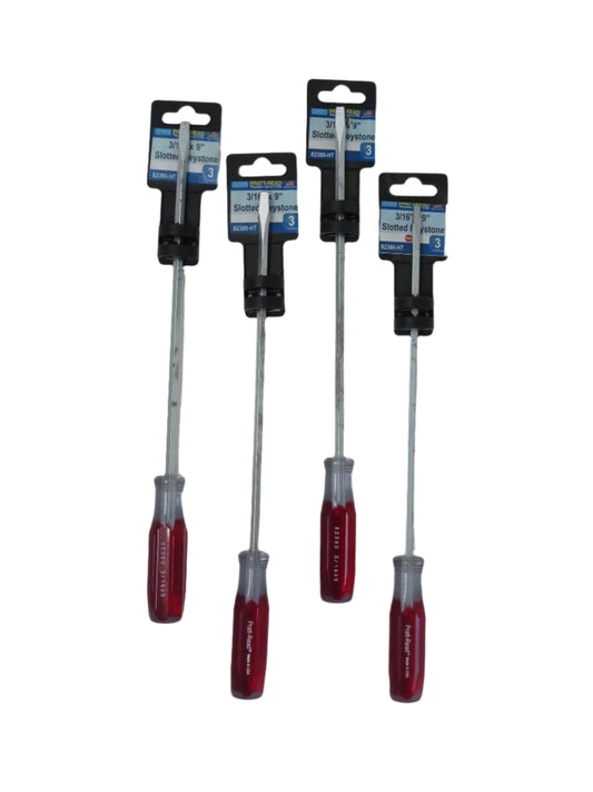 3/16" x 9"  Pratt-Read Flat Screwdriver - 4 Pack - 82380