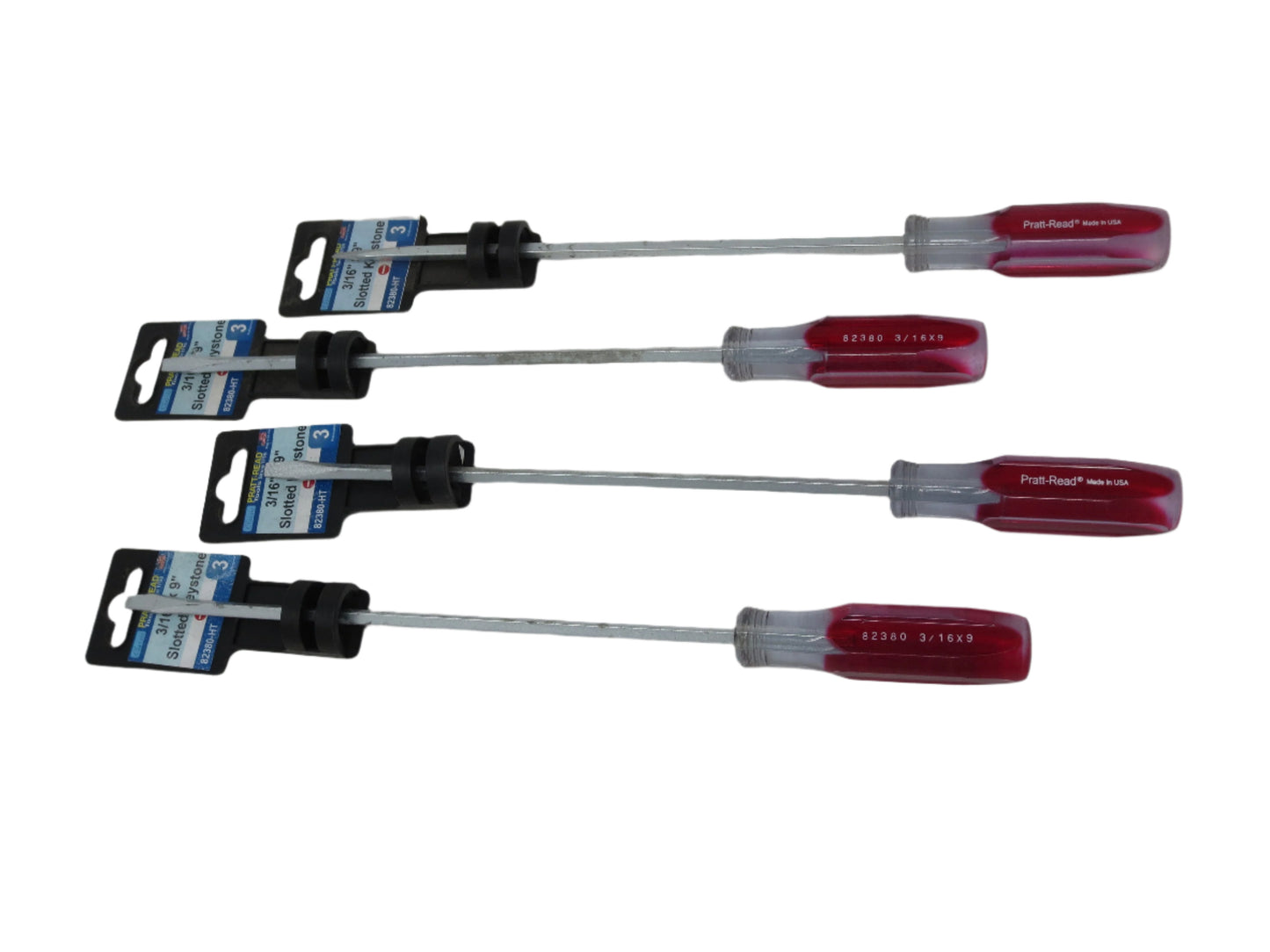 3/16" x 9"  Pratt-Read Flat Screwdriver - 4 Pack - 82380